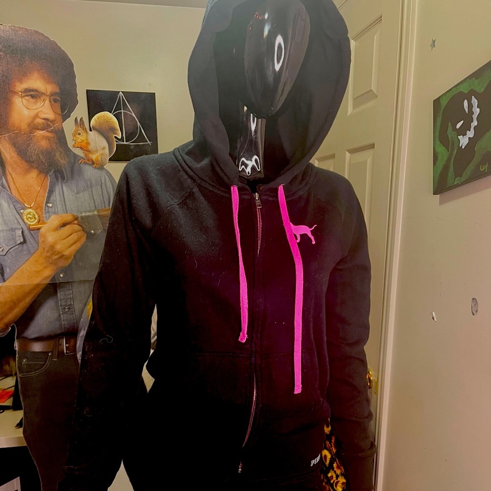 PINK Zip Up Hoodie xs